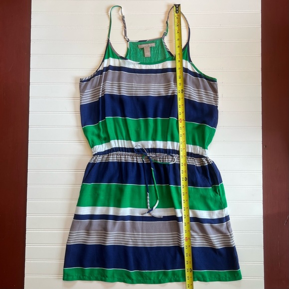 Banana Republic‎ Blue & Green Striped Sundress Size L - Picture 9 of 10